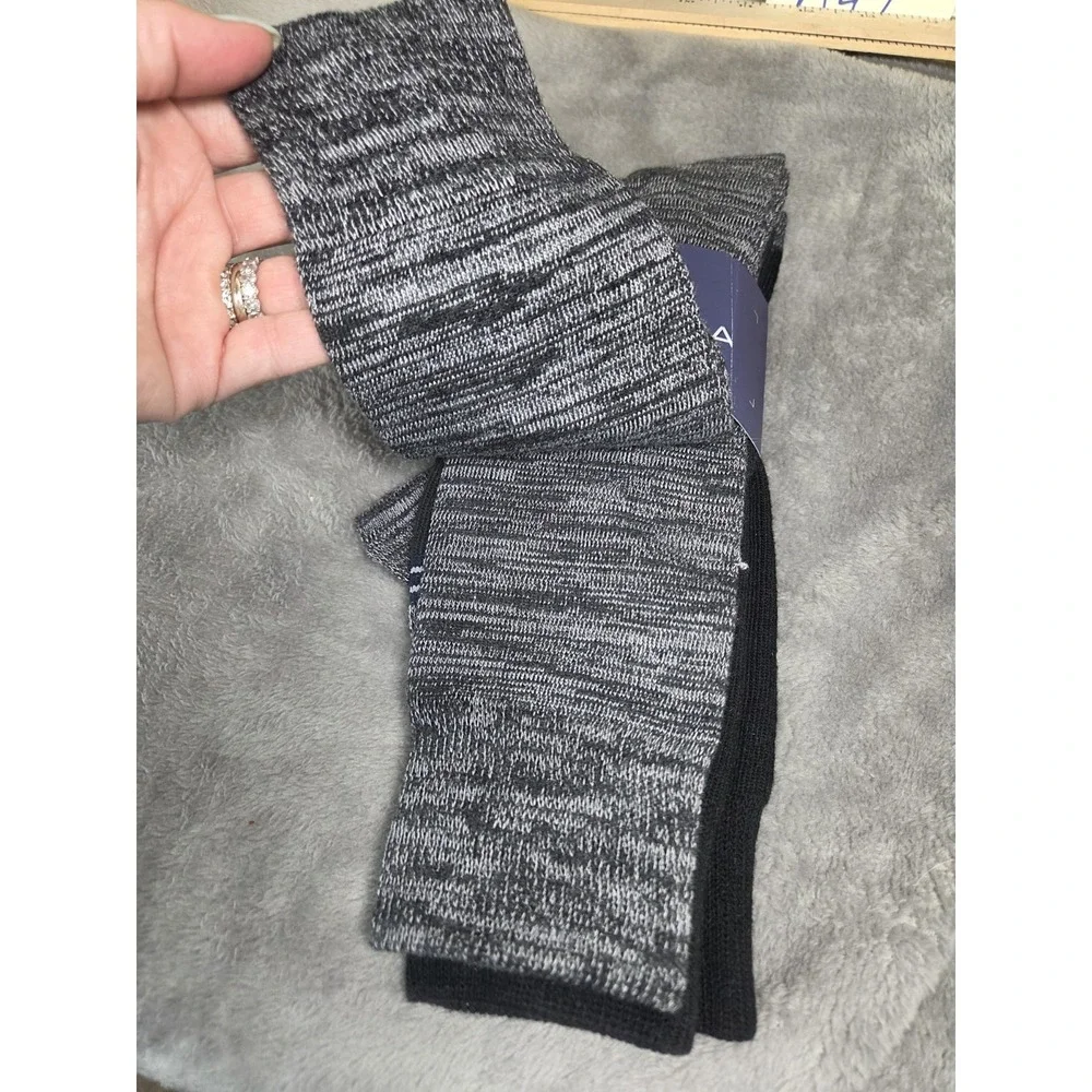 Nautica Socks Men's‎ Large 6-12.5 Black Gray 4 Pairs Arch Support Light Cushion